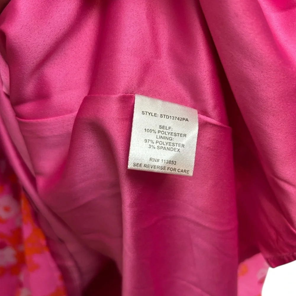 Sugarlips Hot Pink Floral Surplice Ruffle Dress - Picture 10 of 16